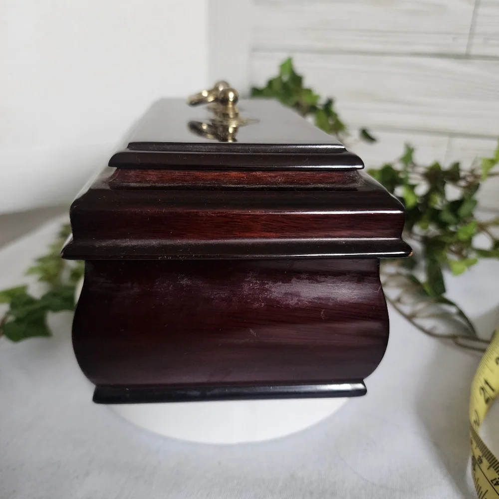 Vintage Mahogany Jewelry Box Made in Korea